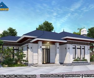 Mẫu nhà vườn cấp 4 3 phòng ngủ mái Nhật A19016