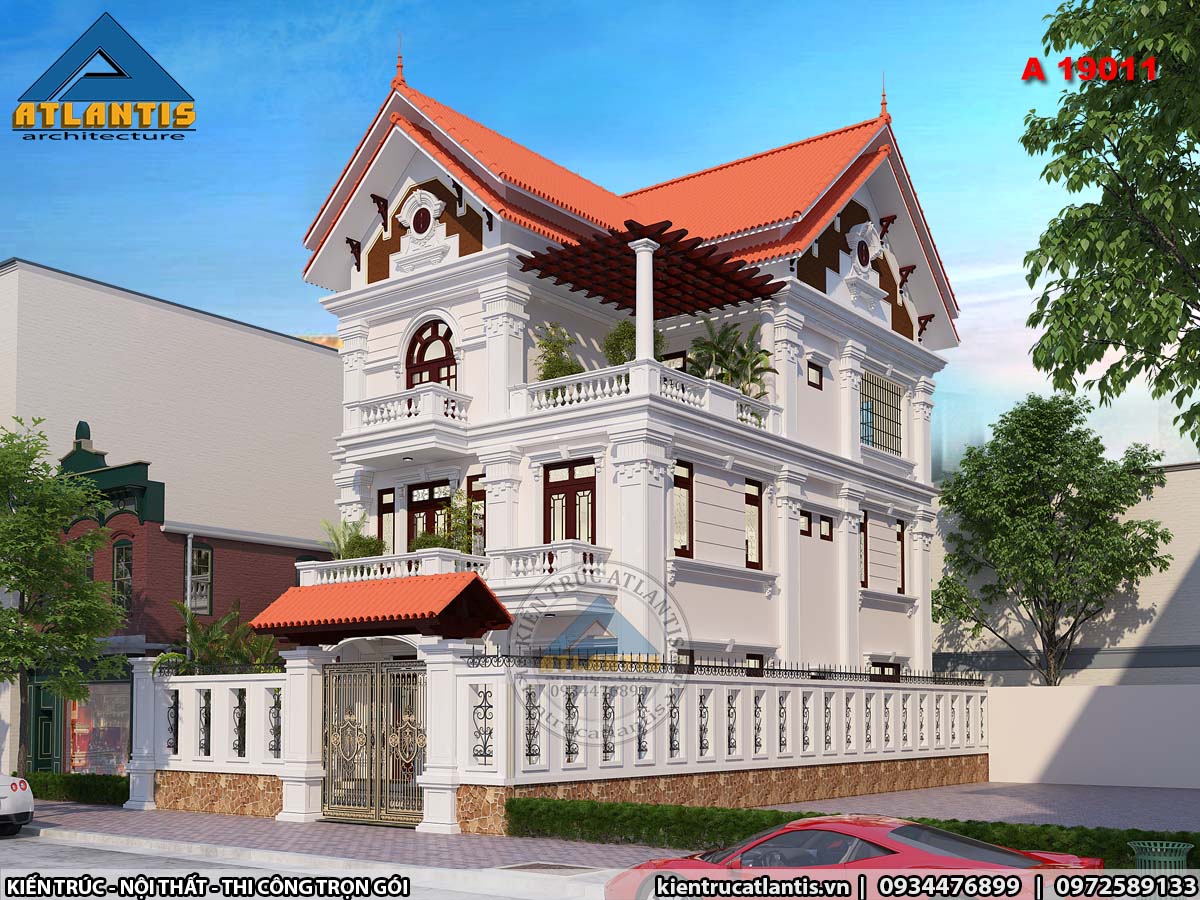 Mẫu thiết kế biệt thự tân cổ điển 3 tầng 8x15m tại Ninh Bình
