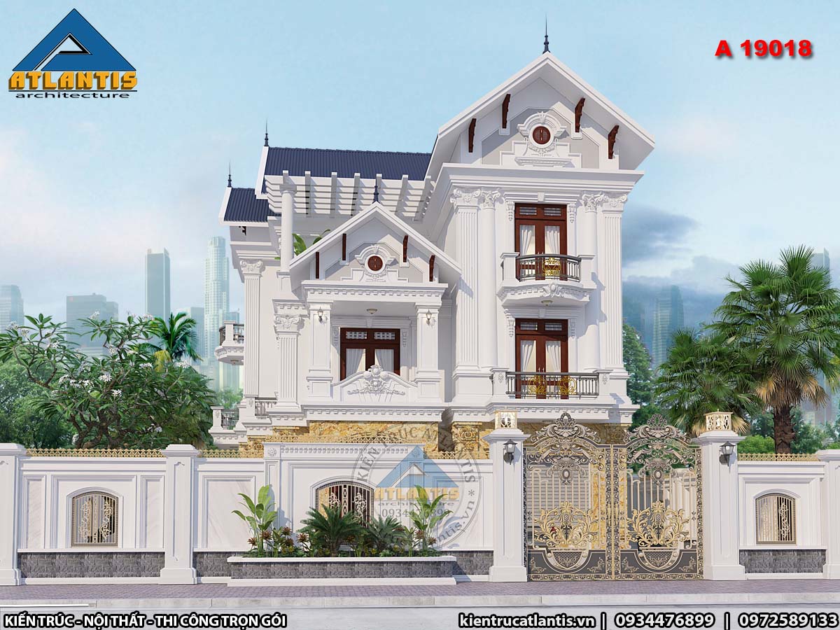 Thiết kế biệt thự 4 tầng tân cổ điển đẹp - LD 47028 - KataHome