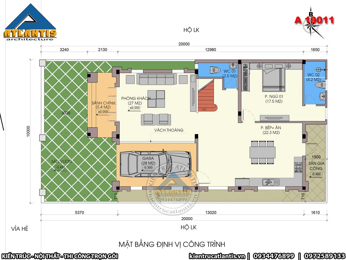 Bản vẽ chi tiết mặt bằng công năng tầng 1