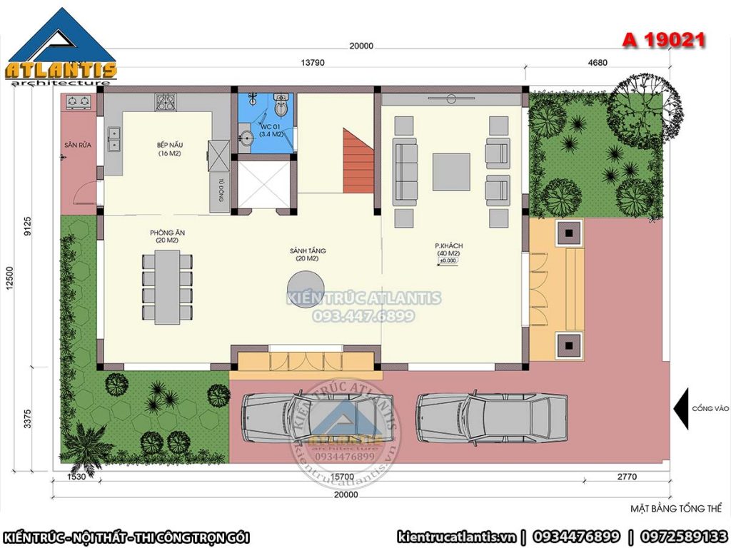 Mặt bằng biệt thự đẹp
