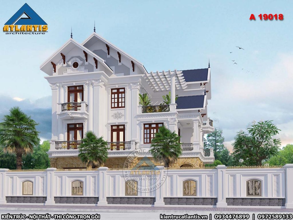 Mẫu biệt thự 3 tầng mái Thái