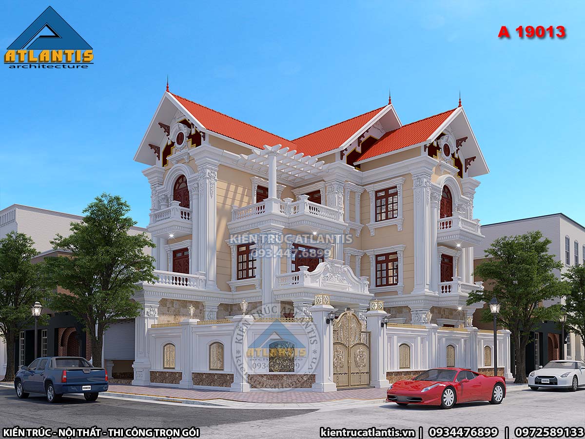 mẫu nhà mái thái 3 tầng