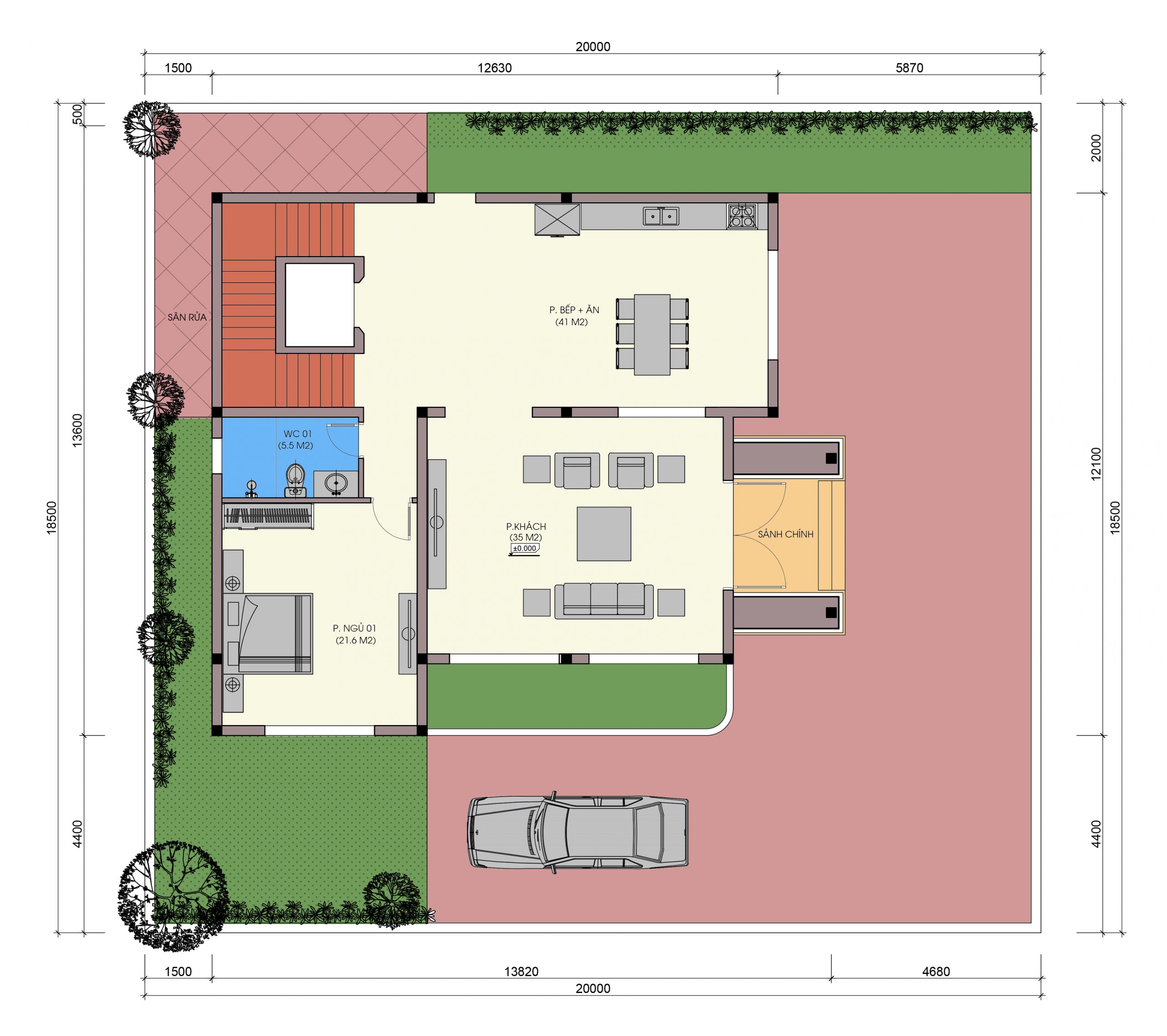 Mặt bằng của dự án biệt thự A19055