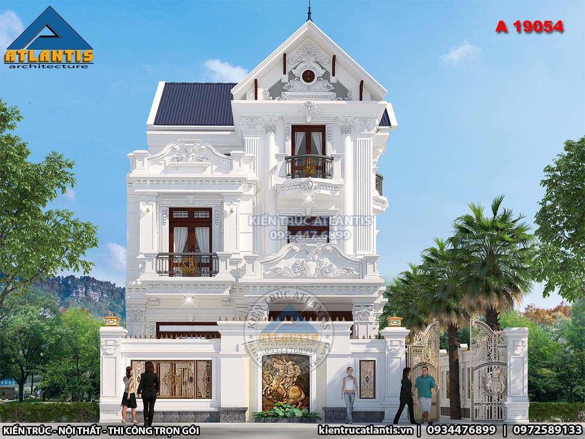 biệt thự tân cổ điển mái thái được thiết kế theo hướng không gian sống xanh