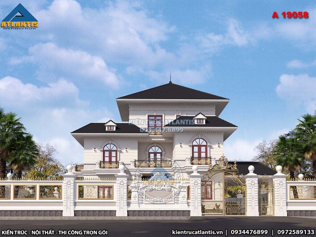 Mẫu biệt thự thiết kế sân vườn 3 tầng