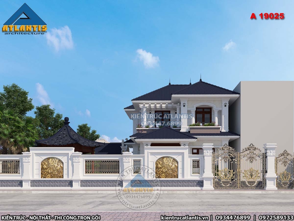 Mẫu biệt thự vườn 2 tầng kiểu mái Nhật