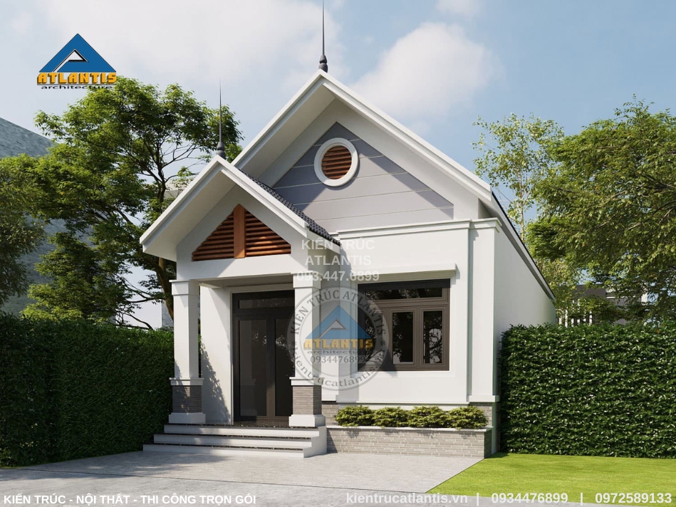 Mẫu nhà cấp 4 nông thôn mái Thái hút mắt