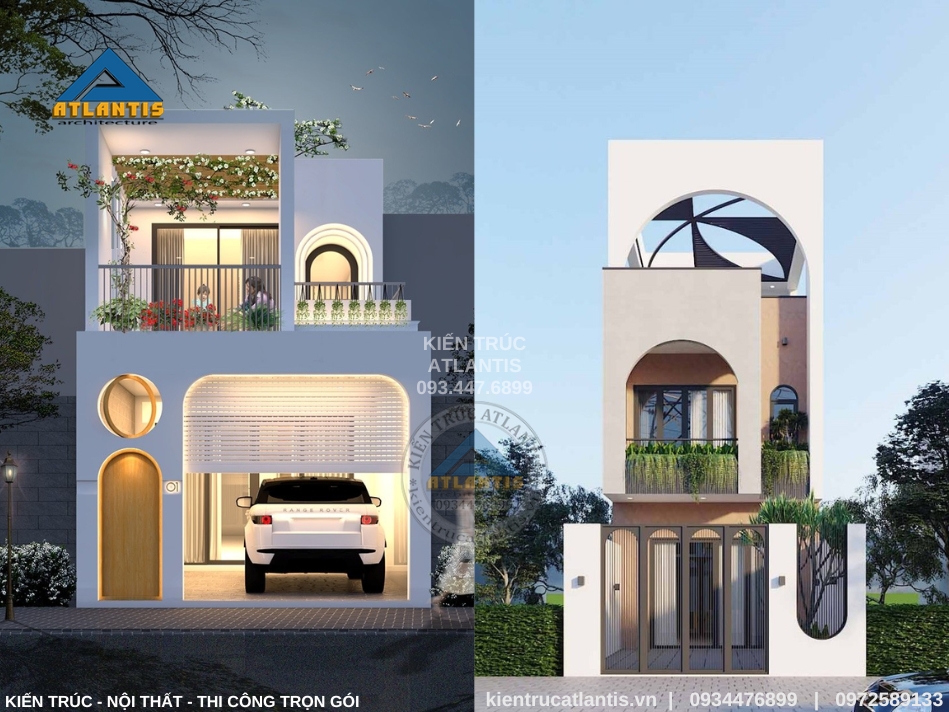 Mẫu nhà phố mặt tiền 5m chiều dài 20m