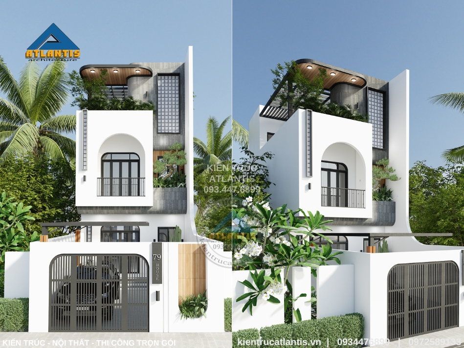 Nhà phố có mặt tiền 5m và chiều dài 24m