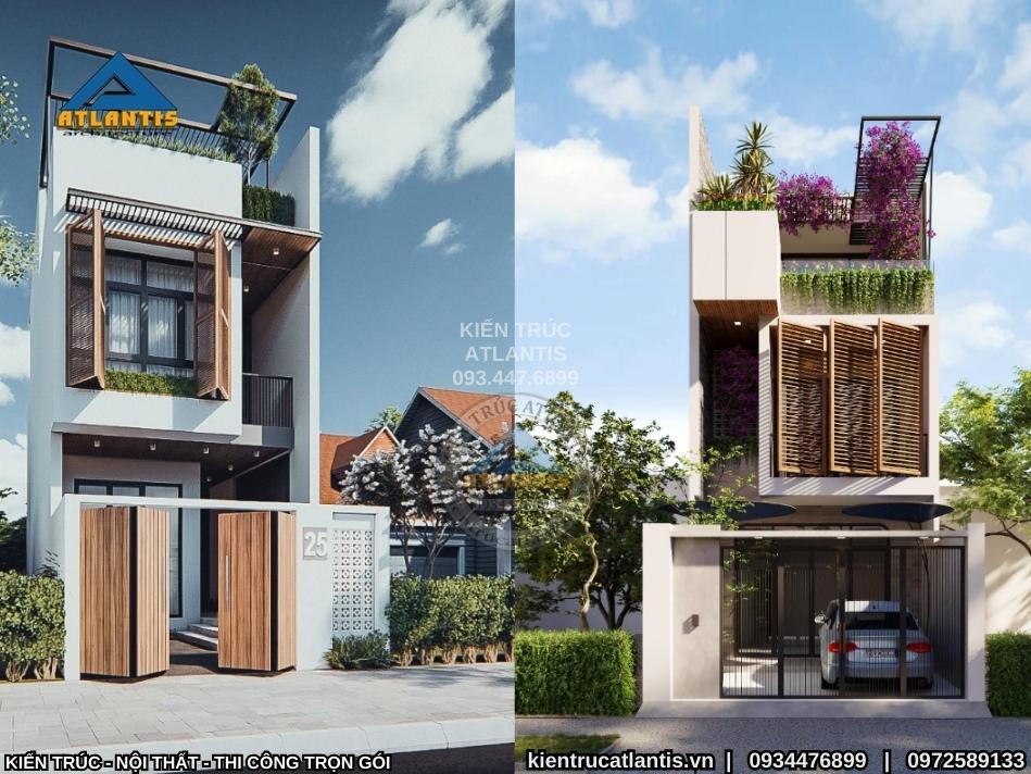 Thiết kế nhà phố 2 tầng 5m