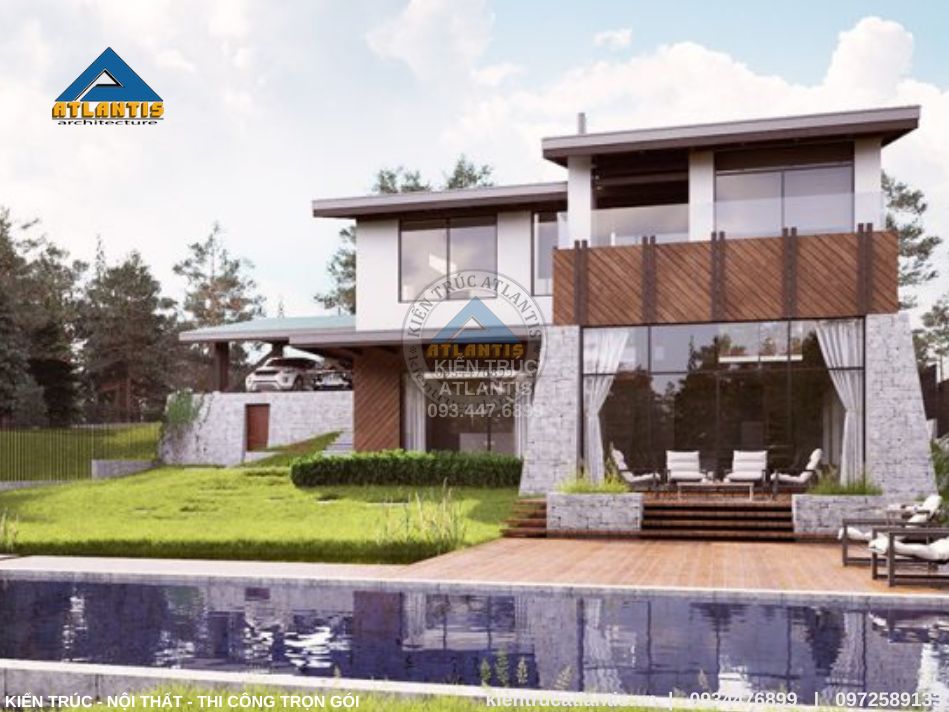 Bể bơi tạo điểm nhấn cho kiến trúc