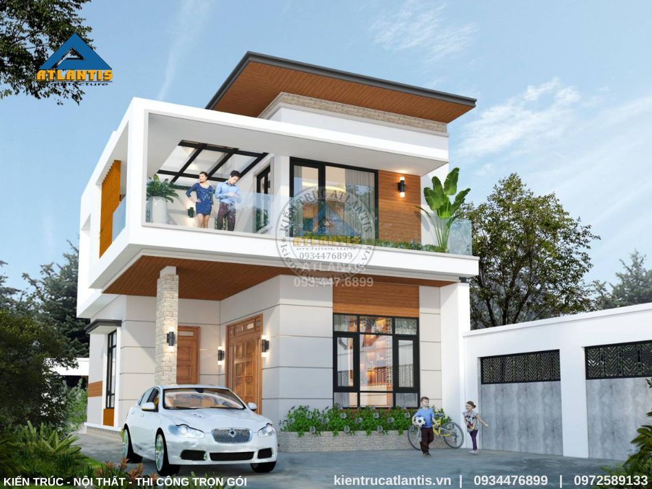 Biệt thự 2 tầng hiện đại sử dụng màu sắc tinh tế