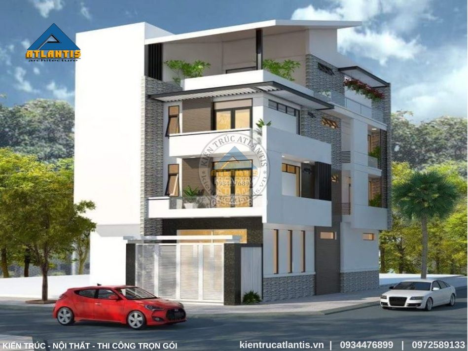 biệt thự 4 tầng hiện đại Biệt thự 4 tầng mini hiện đại