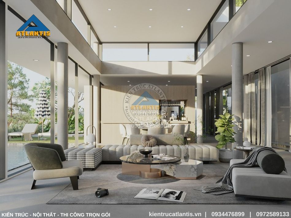 biệt thự hiện đại Không gian mở với kính trong suốt