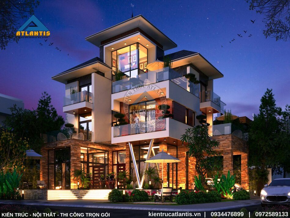 biệt thự 4 tầng hiện đại Phong cách thiết kế đa dạng