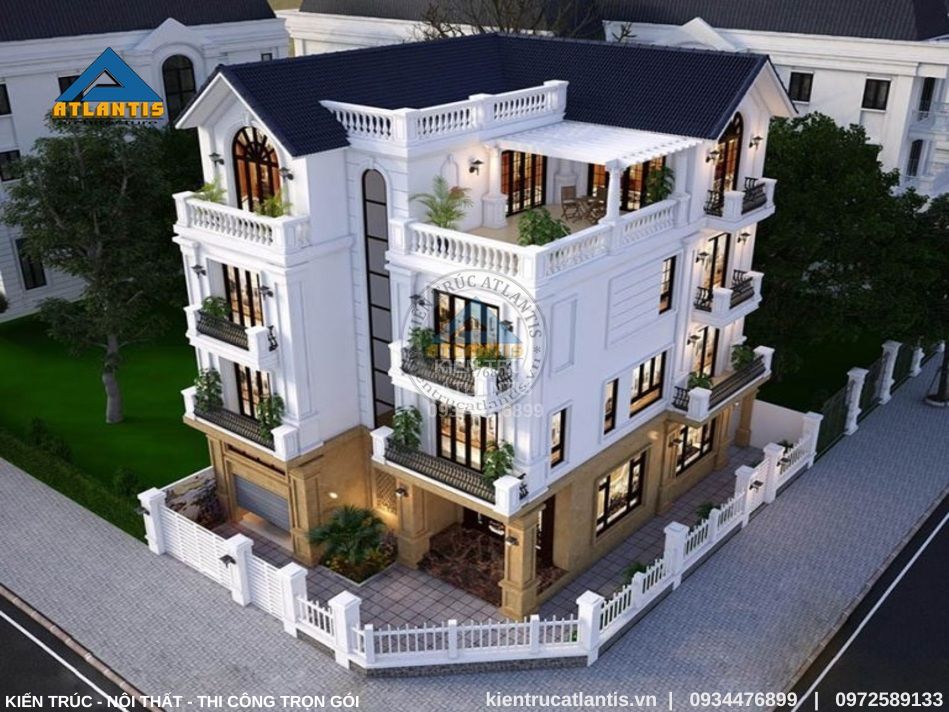 biệt thự 4 tầng hiện đại Phù hợp với gia đình đông người