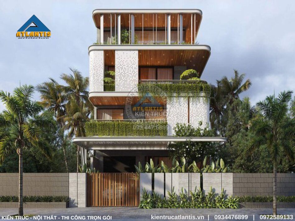biệt thự 4 tầng hiện đại Tạo không gian sống xanh