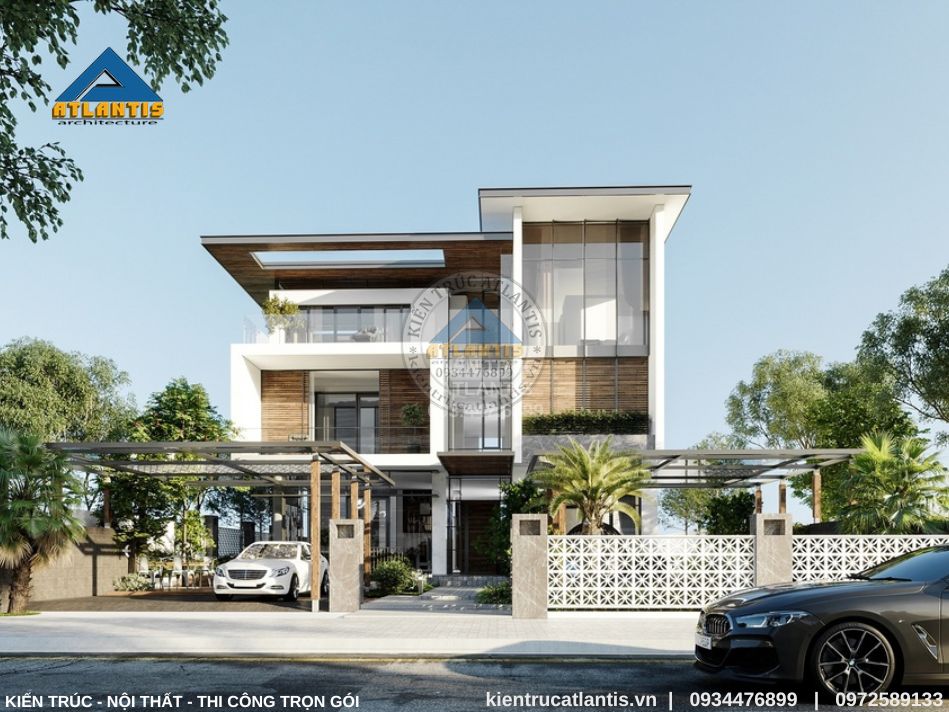 biệt thự hiện đại Thiết kế với đường nét gọn gàng