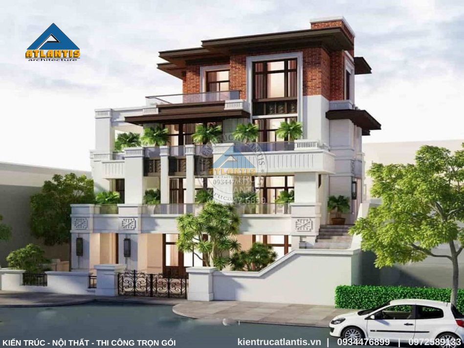 biệt thự 4 tầng hiện đại Tính toán công năng theo diện tích và nhu cầu