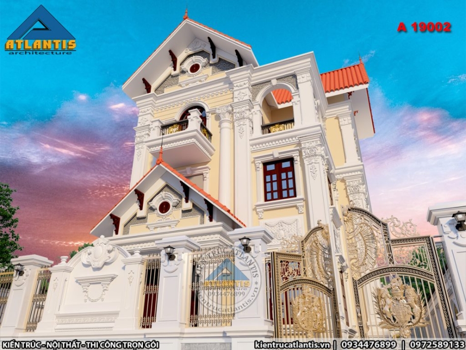 Thiết kế biệt thự nhà vườn 3 tầng mái Thái