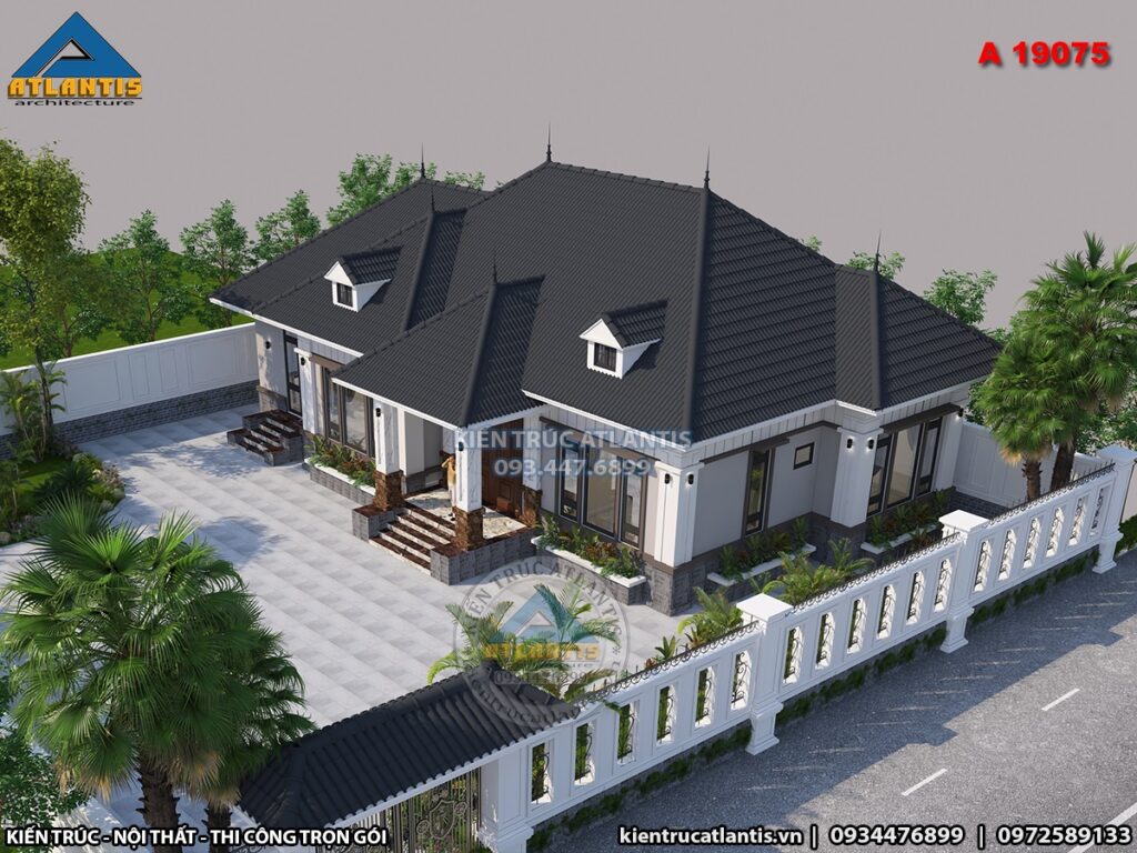 Căn biệt thự được xây dựng trên một khoảng đất rộng lớn