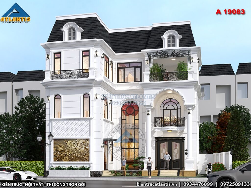 Căn biệt thự có nhiều cửa sổ tận dụng ánh sáng chiếu vào