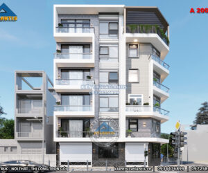 Mẫu nhà lô phố hiện đại đẹp 5 tầng ấn tượng tại Hà Nội (CĐT: Ông Bì Văn Vĩnh)