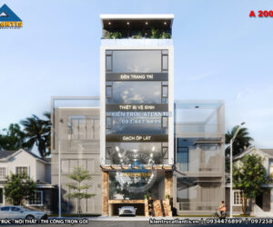 Thiết kế 3D mẫu công trình nhà phố hiện đại 7 tầng ấn tượng tại Hà Nội (CĐT: ông Thắng)